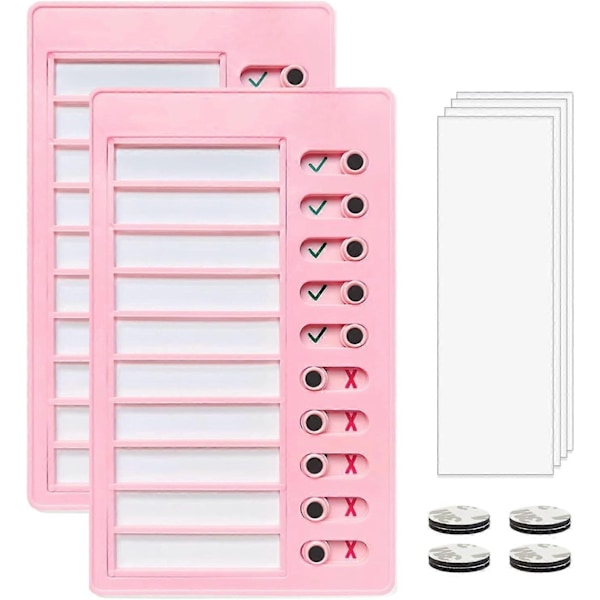 Barnens Sysslekalkyl My Chore Routine Chart, Tom Plastchecklista med 2 Avtagbara Pappersark och 4 Magneter-Xin Pink Simplicity