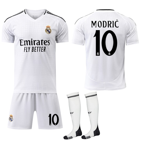 Real Madrid Hjemmefotballdrakt for Barn og Voksne 2024-2025 Nr. 10 Modric-Xin No.10 Modric 20