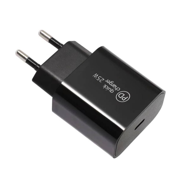 Nopea laturi 25W Samsung USB-C:lle 2M USB C -kaapelilla Musta USB-C laturi + 2M kaapeli-XIN