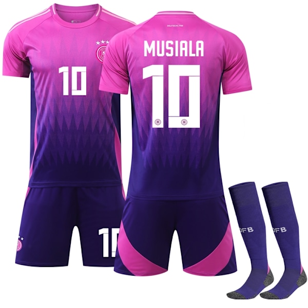 2024 UEFA EM Musiala Barnfotbollströja Kit Tyskland Hemma Nr 10 Borta-Xin Away L