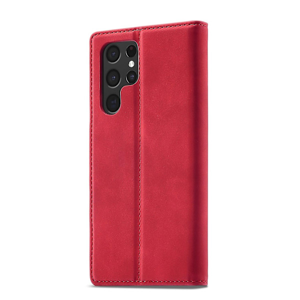 LC.IMEEKE Magneettinen nahkakotelo Samsung Galaxy S22 Ultra-Xin -puhelimelle Red