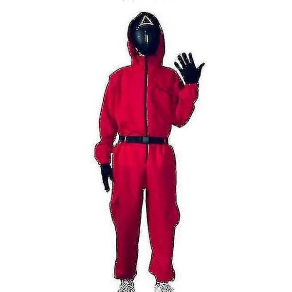 Vuxen Halloween Squid Game Jumpsuit Kostymset-Xin triangle S 155-165cm