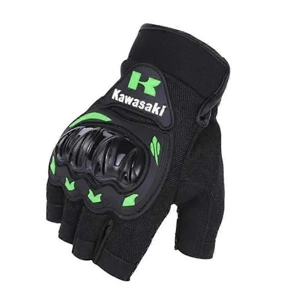 Handsker Nye Kawasaki Åndbare Halvfingerhandsker til Mænd og Kvinder Sommer Udendørs Cykelhandsker Kawasaki Motorcykelhandsker-Xin Red M