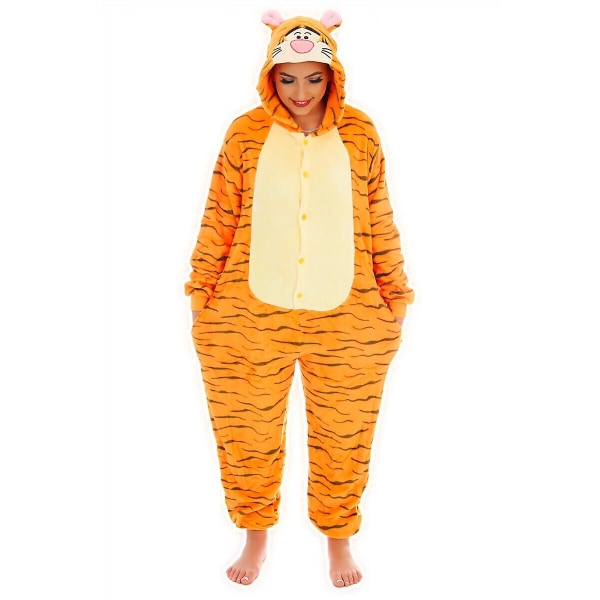 Nalle Puh Karaktärer Unisex Onesie Fancy Dress Kostym Huvtröjor Pyjamas en hoppande tiger Hoppa tiger-Xin Jumping tiger L(170CM-180CM)