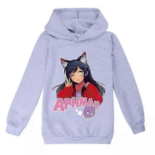 Ny Pojkar Flickor Casual Långärmad Hoodie Aphmau Barn Huvtröja Tröjor Toppar Present-Xin Grey 6-7Years