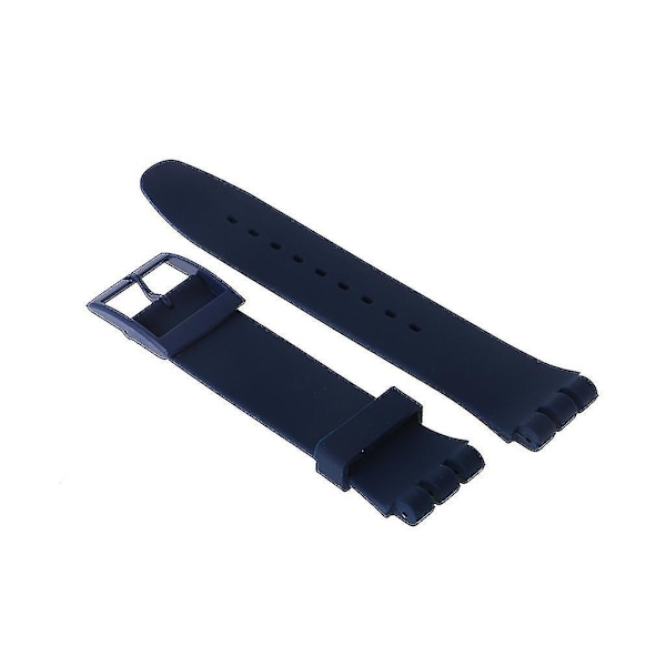 Rem for Swatch 16/17/19/20mm Band Pustende Strap Svettebestandig Anti-ripes Bånd-Xin Midnight blue L