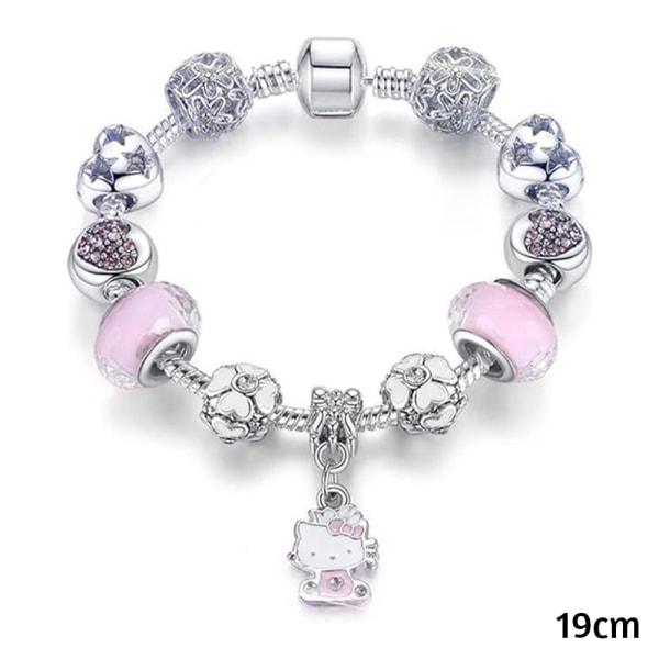 Hello-Kitty Hänge Armband Snygga Oregelbundna Pärlor Handledstillbehör för Dagligt Bruk Cat-Xin Cat 19cm