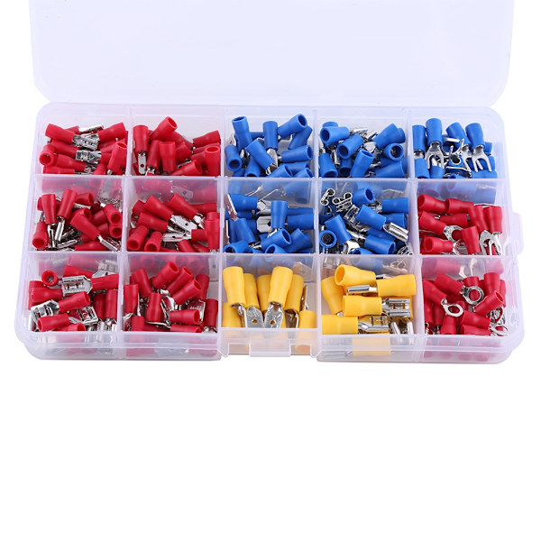 280 stk elektriske isolerte kabelterminaler, crimp-terminaler, koblinger, veskesett-Xin