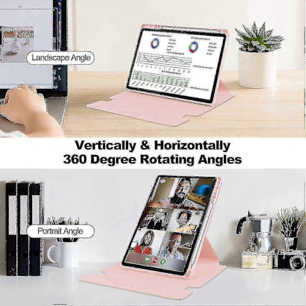 Beskyttelsescover til Lenovo Tab M11 (xiaoxin Pad 11 2024) PU + akryl tablet stand beskyttelsescover med bluetooth tastatur-Xin Pink Style F Lenovo Tab M11 (Xiaoxi