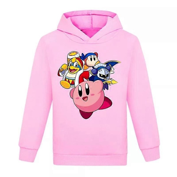 Ny Kirby Pojkar Flickor Casual Hoodie Barn Långärmad Tröja med huva Toppar Present-xindaren Pink 11-12Years