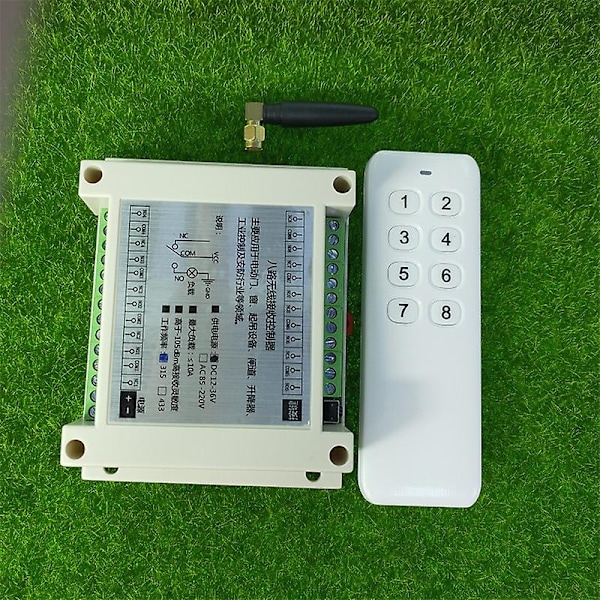 Kompatibel med DC 12V 24V 36V 8 Kanals RF Trådløs Fjernkontroll Bryter Fjernkontroll System 8ch 10A Relé Mottaker +8 Knapp Sender-xindaren C