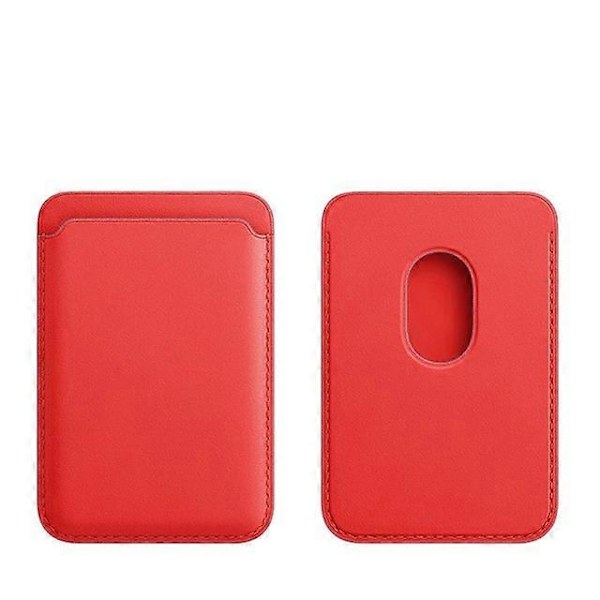 För Magsafe Magnetiskt Läder Kortfack Plånboksfodral för iPhone 14 Pro Max 13 12 11 XS XR X 7 8 Plus Mini Skyddsfodral Tillbehör-Xin Red