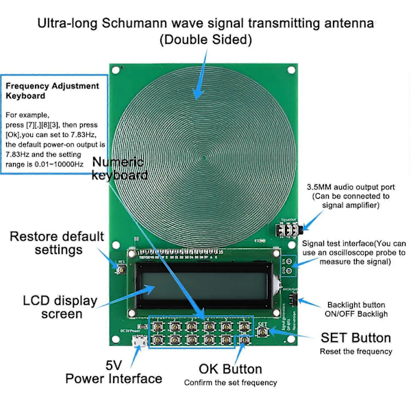 Healflux Anpassad Frekvensgenerator V2, Schumann Resonansgenerator-Xin Green