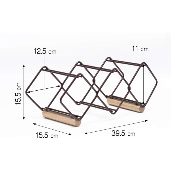 Pinottava viiniteline, vaakasuorat viinipullotelineet, metallikuparinen viinipidike, 5 pulloa-Xin