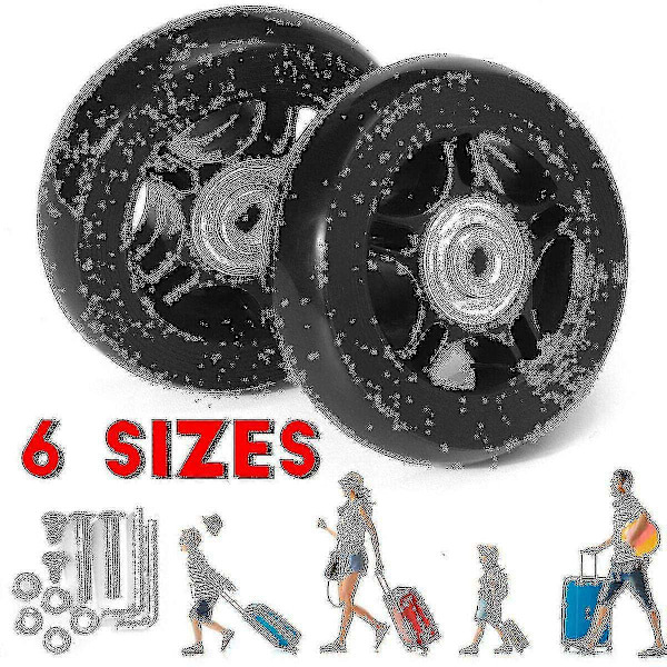 Tyst Trolley Väska Resväska Universalhjul Gummi Löpare Resväska Lager Reparationssats -45mm*18mm-xindaren 60mm*18mm