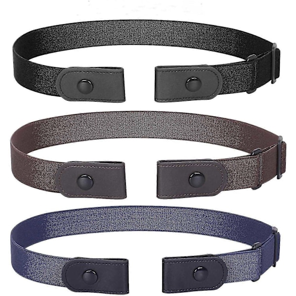 3-pack - 4-pack Spännlöst Osynligt Stretchbälte Spännefritt Elastiskt Bälte-Xin 3 Pack