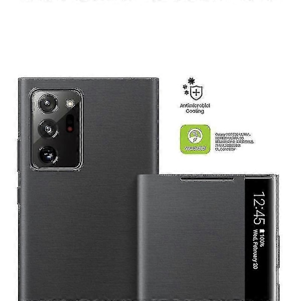 Lämpligt för Samsung Mirror Smart View Flip-fritt Svarningsfodral Galaxy Note 20 / Note20 Ultra 5g Mobiltelefon Led Fodral S-view Fodral Ef- 2025 -Xin