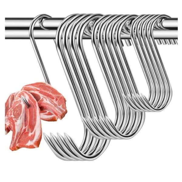 15-pack Rökkrokar för rökning av kött och fisk - Rostfritt stål-Xin silver