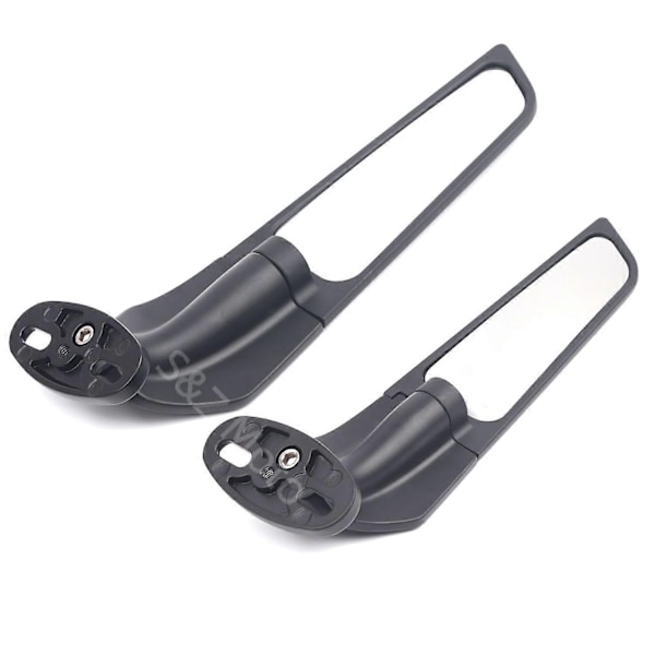 för Kawasaki ZX10R ZX9R ZX7R ZX6R ZX636 ZX12R ZX14R Modifierad Vindvinge Justerbar Roterande Backspegel Motorcykelspegel med Ljus maxpower-Xin Small Mirror