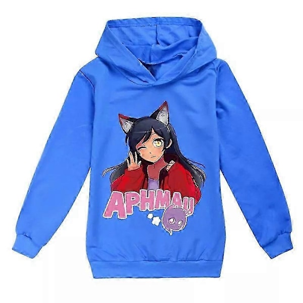 Ny Pojkar Flickor Casual Långärmad Hoodie Aphmau Barn Huvtröja Tröjor Toppar Present-Xin Blue 13-14Years