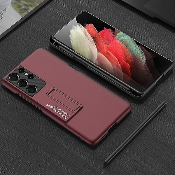 Yhteensopiva Samsung Galaxy S21 Ultra 5G GKK Erittäin Ohut Iskunkestävä Puhelinkotelo Pidikkeellä & Kynäpaikoilla & Stylus-kynällä -xindaren