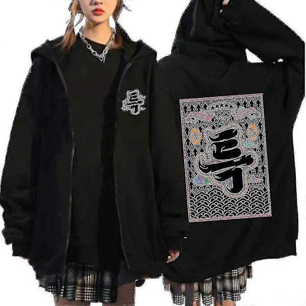 Stray Kids Hættetrøjer Skzoo Printede Jakker Skz Hættetrøjer Koreanske Kpop Koncert Jakker Stray Kids Sweatshirts Y2k Mænd Kvinder-Xin Black14 M