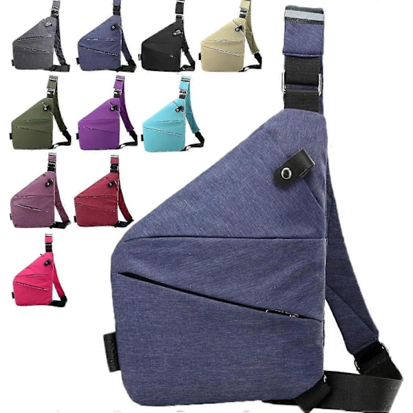 Dame Anti-Tyveri Rejsetaske, Anti-Tyveri Taske, Dame Anti-Tyveri Messenger Taske, Anti-Tyveri Rejsetaske - Xin Blue Left Shoulder