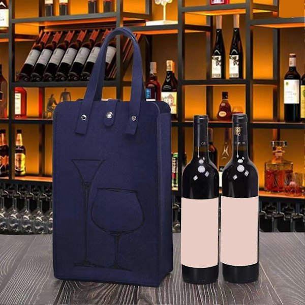 Punaviinilahjakassissa on vahva kantavuus, paksu pitkä kahva, uudelleenkäytettävä, vahvat ompeleet, putoamisen esto, tuplapullo festivaali hääjuhla-Xin Wine Red