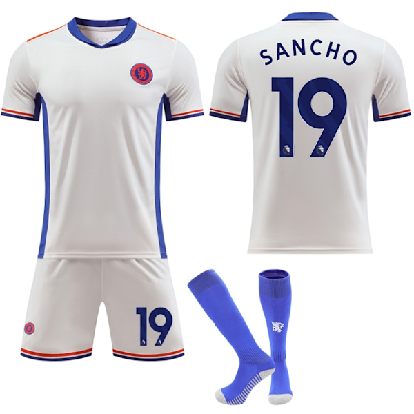 Chelsea Bortedrakt Fotballtrøye Barn & Voksne 2024-2025 Nr. 19 Sancho-Xin 0 L