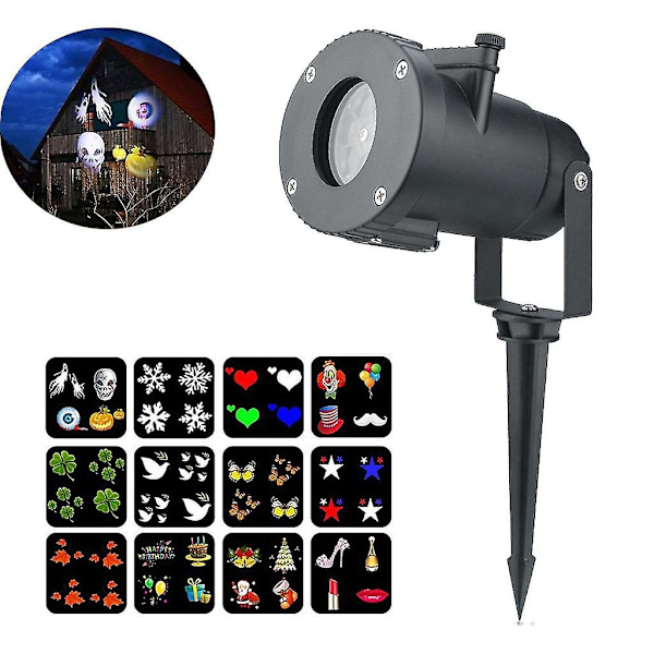 LED-projektorlys for julebelysning, LED-projektor kompatibel med jule-/halloween-projektorlys, vanntett IP65 julebelysning utendørs LED-Xin