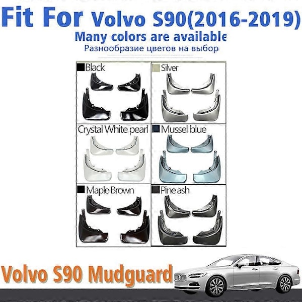 Högkvalitativa stänkskydd för Volvo S90 2016-2019 Fram och Bak 4 Delar Stänkskydd Biltillbehör Bil Styling Stänkskydd-Xin Maple Brown