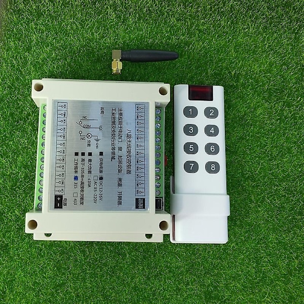 Kompatibel med DC 12V 24V 36V 8 Kanals RF Trådløs Fjernkontroll Bryter Fjernkontroll System 8ch 10A Relé Mottaker +8 Knapp Sender-xindaren C