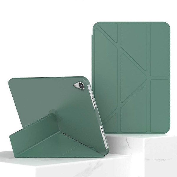 Magnetisk Absorption Origami Smart TPU + PU Læder Tablet Cover til iPad mini (2021)-Xin Midnight Green