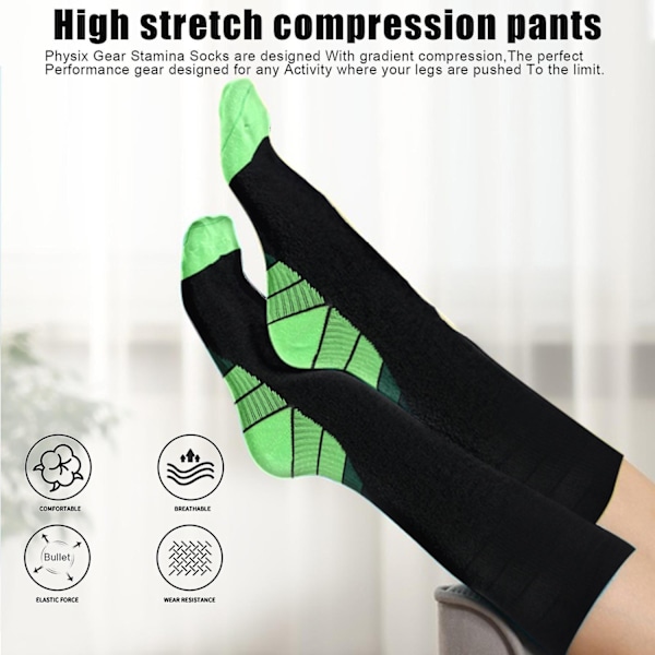 1 Par Sport Kompressionsstrumpor Hög Elasticitet Halkfri Stötdämpande Andningsbar Mjuk Unisex Löpning Benhinneinflammation Resor Fotboll Vadstrumpor-Xin Red M