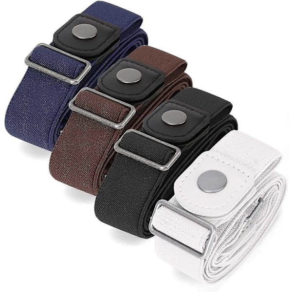 3-pack - 4-pack Spännlöst Osynligt Stretchbälte Spännefritt Elastiskt Bälte-Xin 4 Pack