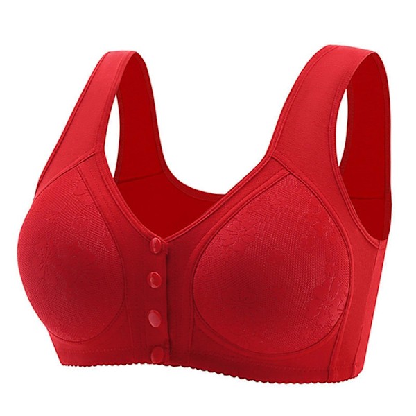 Frontluknings-blonde-bh til modne kvinder - uden bøjle, støttende-Xin red 42 inches