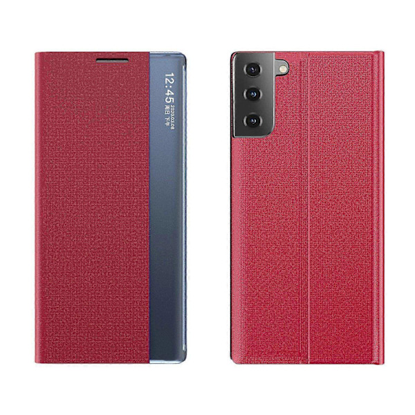 Samsung Galaxy S21 4G/5G näkyvällä ikkunalla varustettu läppäkotelo PU-nahkaa, jalustalla - Xin Style D