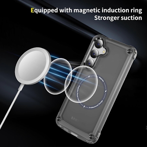 Telefonfodral för Samsung Galaxy S25 - Skin Touch TPU PC Skyddande Fodral Kompatibelt med MagSafe - Transparent Svart - Xin Transparent Black