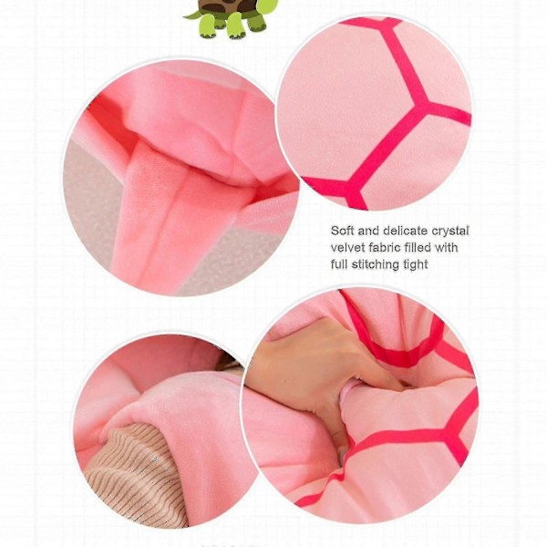 Bärbar Sköldpaddsskal Kudde Vuxen Jätte Havssköldpadda Kostym Rolig Kostym Viktad Havssköldpadda Plyschleksak, Stor Havssköldpadda Kroppskudde-Xin pink*80cm