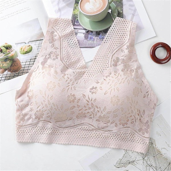 Ortopedisk BH för Kvinnor, Anti-Häng BH för Äldre Kvinnor, Hållningskorrigerande BH, Andningsbar Push up BH - Xin Pink X-Large