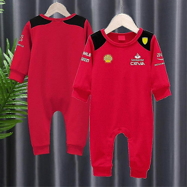 Tib 2023 Vår och Höst Nya Baby Pojkar och Flickor F1 Racing Utomhus Extrem Sport Rött Team 16  55  Förare Bodysuit Baby One Piece-Xin WCLTY-173 12M