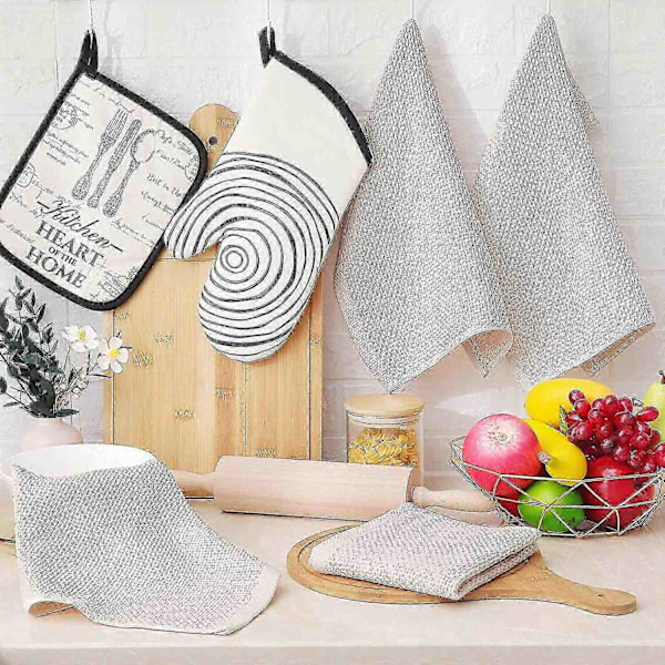 for 6-pakning 100% Bomull Frotté Kjøkkenhåndklær - Hengeløkke for Oppvask - xindaren Apricot 34*34cm
