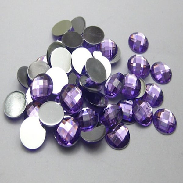 100 stk Flat Runde Rhinestones Fargerike Bakside Sy Handmade DIY Tilbehør-Xin pink