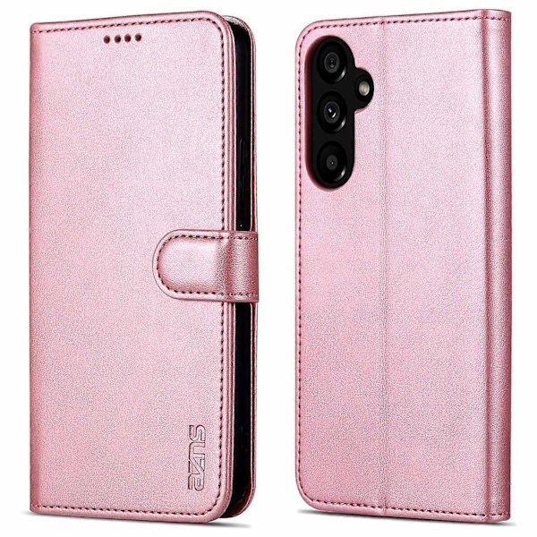 For Samsung Galaxy A55 5G Lærveske Lommebok Telefon Beskyttelsesdeksel Magnetisk Lås-Xin Rose Gold