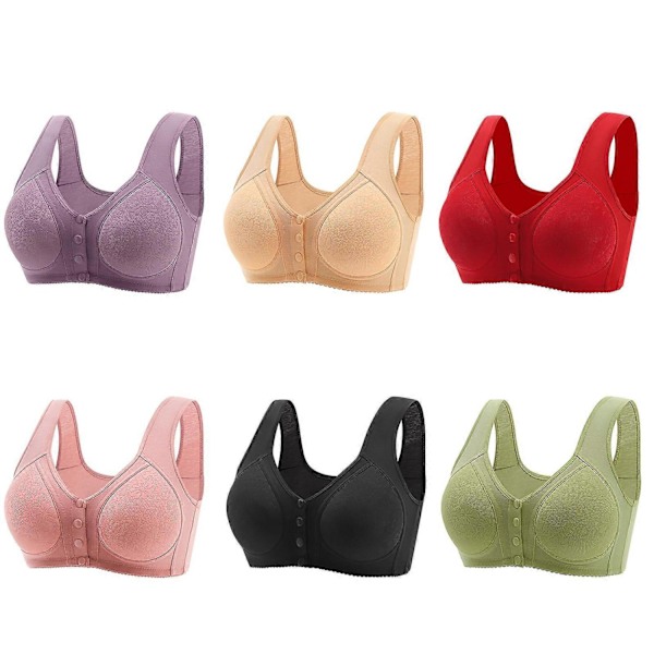 Frontluknings-blonde-bh til modne kvinder - uden bøjle, støttende-Xin red 52 inches