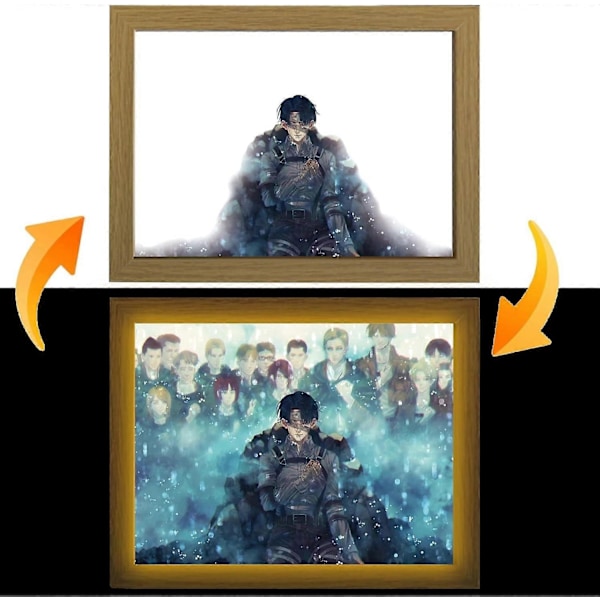 Attack on Titan LED Kunst (LeviAckerman) Levi Ackerman Udgave, USB Drevet, 3 Lysindstillinger, Lyser Op med Wings of Liberty-xindaren