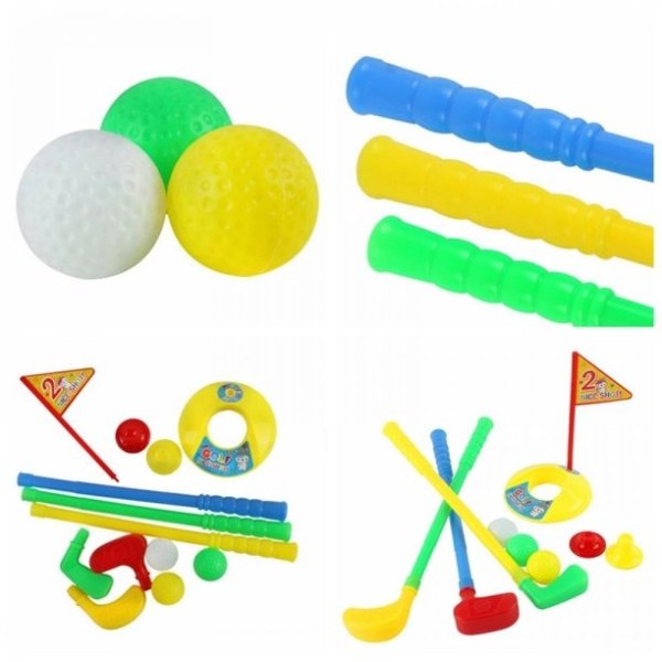 Toddler golfklubbor Set Plast Golf Cart Toy Golf Practice Sets-Xin