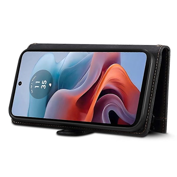 til Motorola Edge 50 Neo 5G Etui Lynlås Pung Læder Støtteben Telefon Cover-Xin Blue
