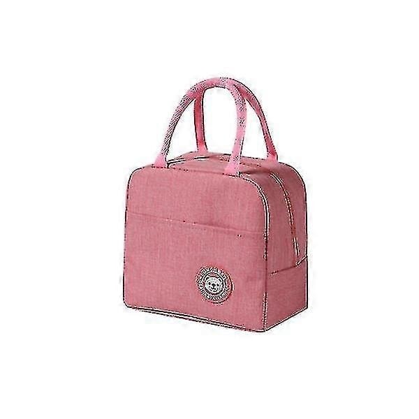 Isolerad kylväska Vattentät Bärbar Dragkedja Varm Lunchväska Bento Box Handväska Matväska - Xin Pink