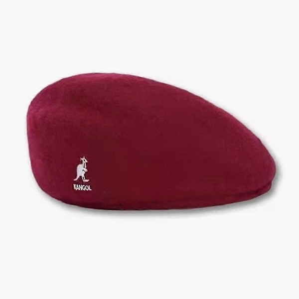 Kangol Wool 504 Flat Cap Herr & Dam Casual Ullberätt Hatt Vinter Newsboy Caps-Xin Red M